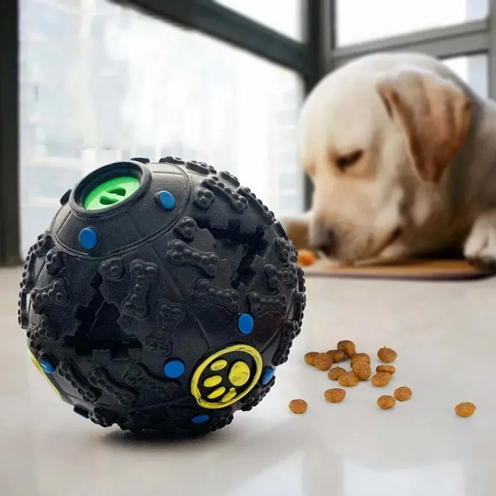 Black Leaky Food Ball Dog Toy For All Sizes Teething Molars