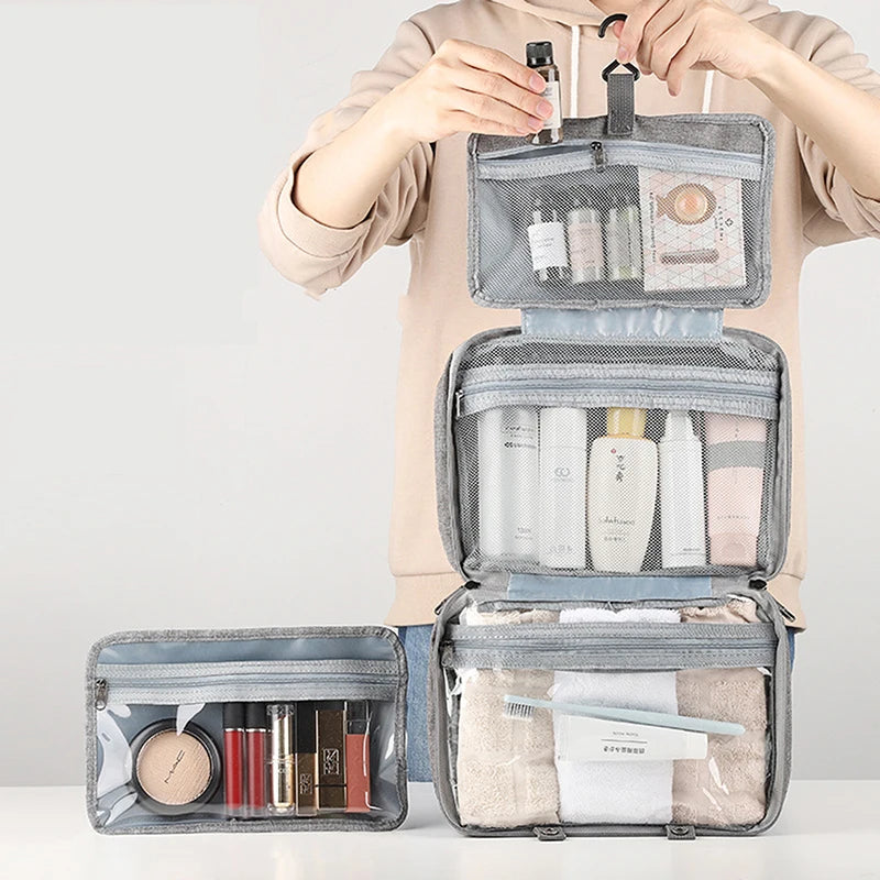 Travel Hanging Toiletry Bag Waterproof Cosmetic Storage Wet Dry Separated Organizer For Bathroom And Travel