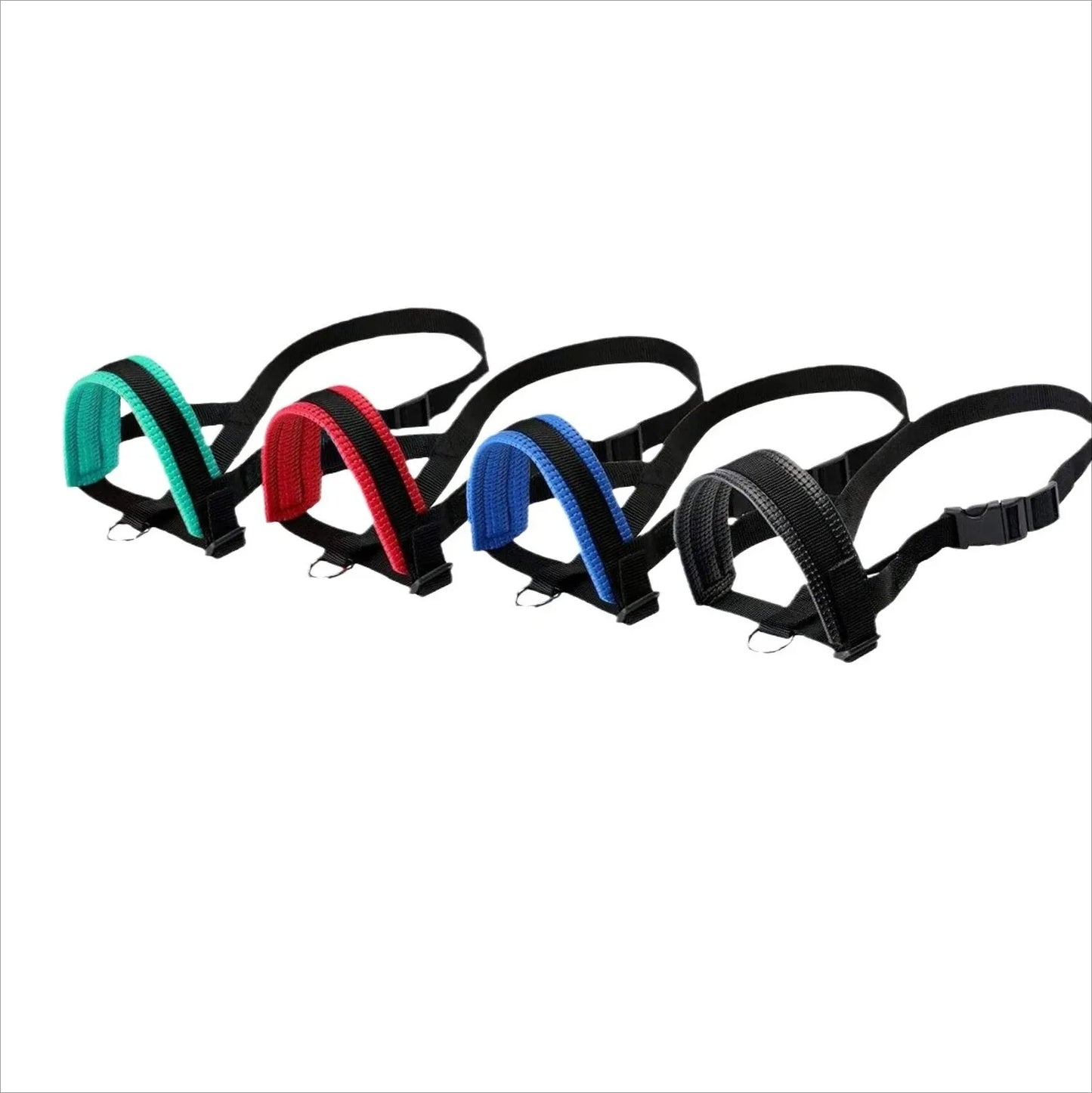 Breathable Nylon Dog Muzzle Anti Bark Collar With Stripes