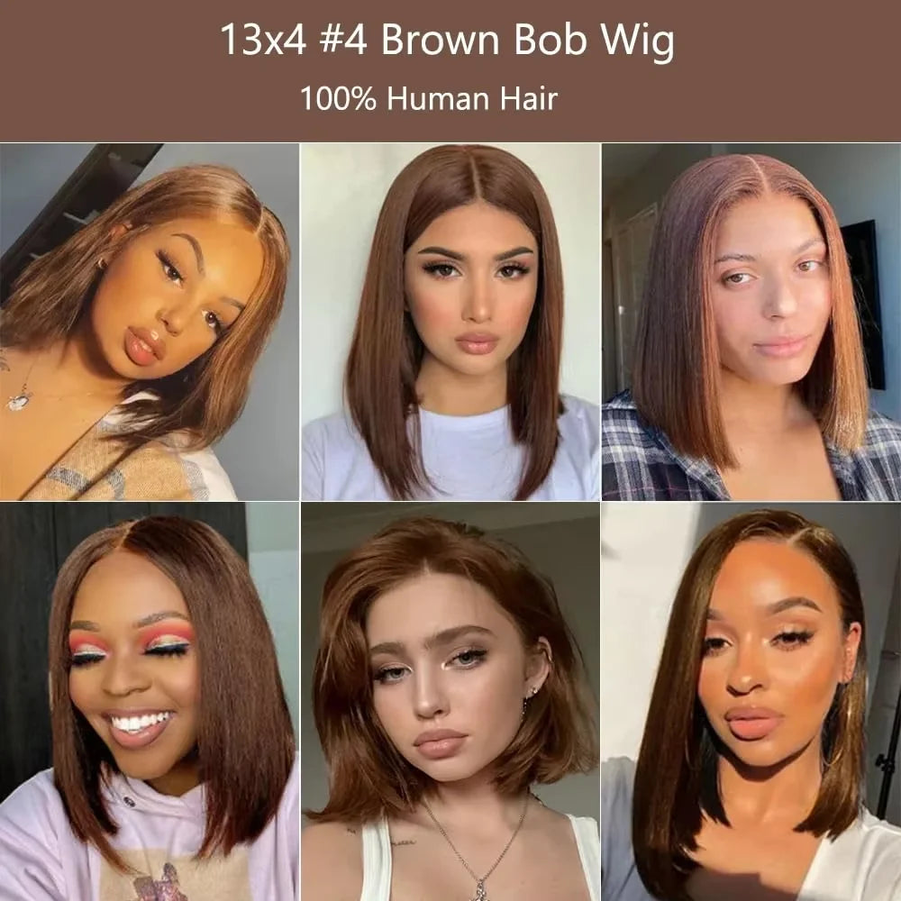 220 Density 13x4 Lace Front Transparent Chocolate Brown Wig