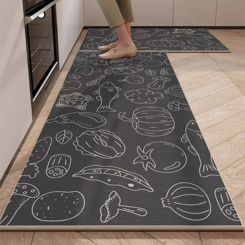 Kitchen Rug TPR Non Slip Footmat Wear Resistant Carpet