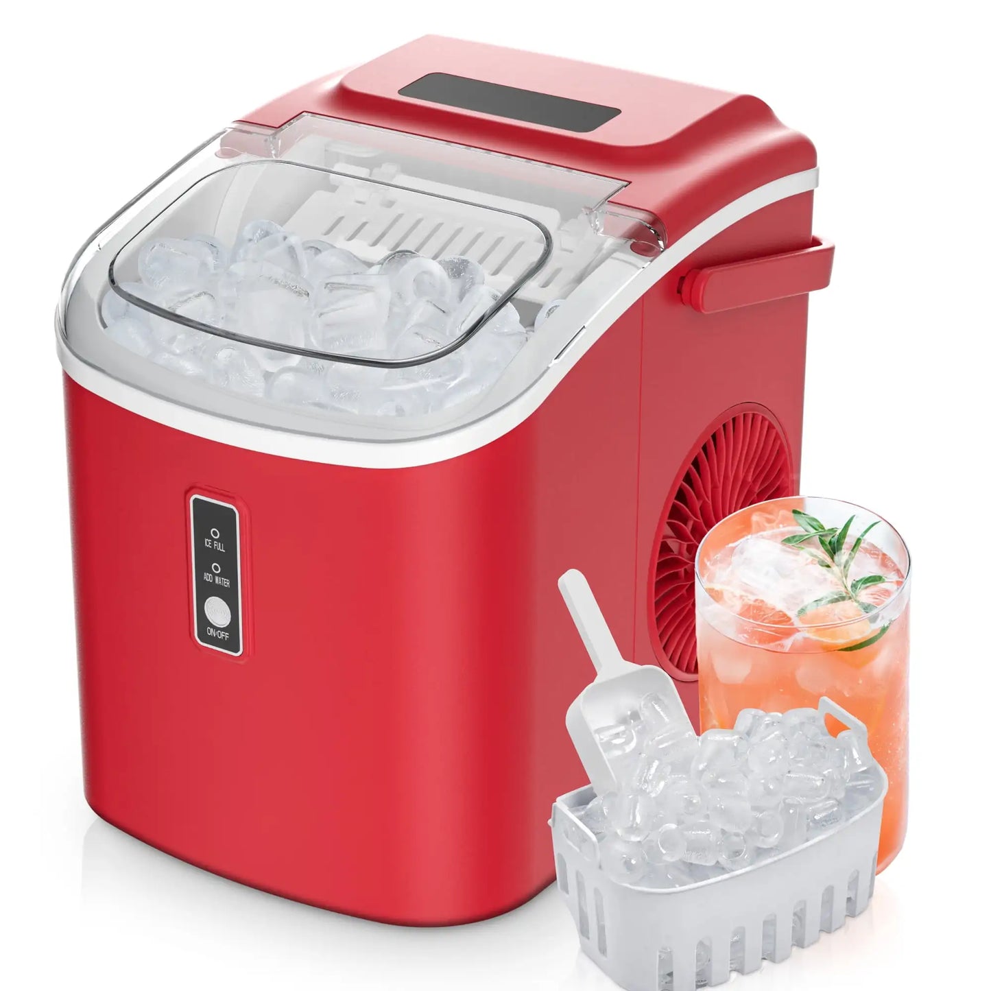 EUHOMY Countertop Ice Maker 26 Lbs Bullet Ice Self Cleaning