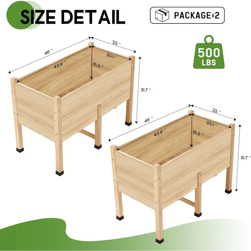 Raised Garden Bed 8x2 Ft With Legs And Drainage Holes