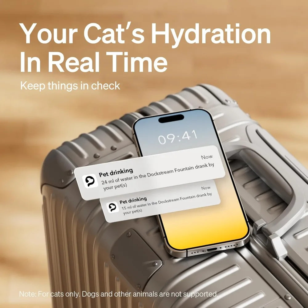 Smart Cat Water Fountain With App Control WiFi Tray