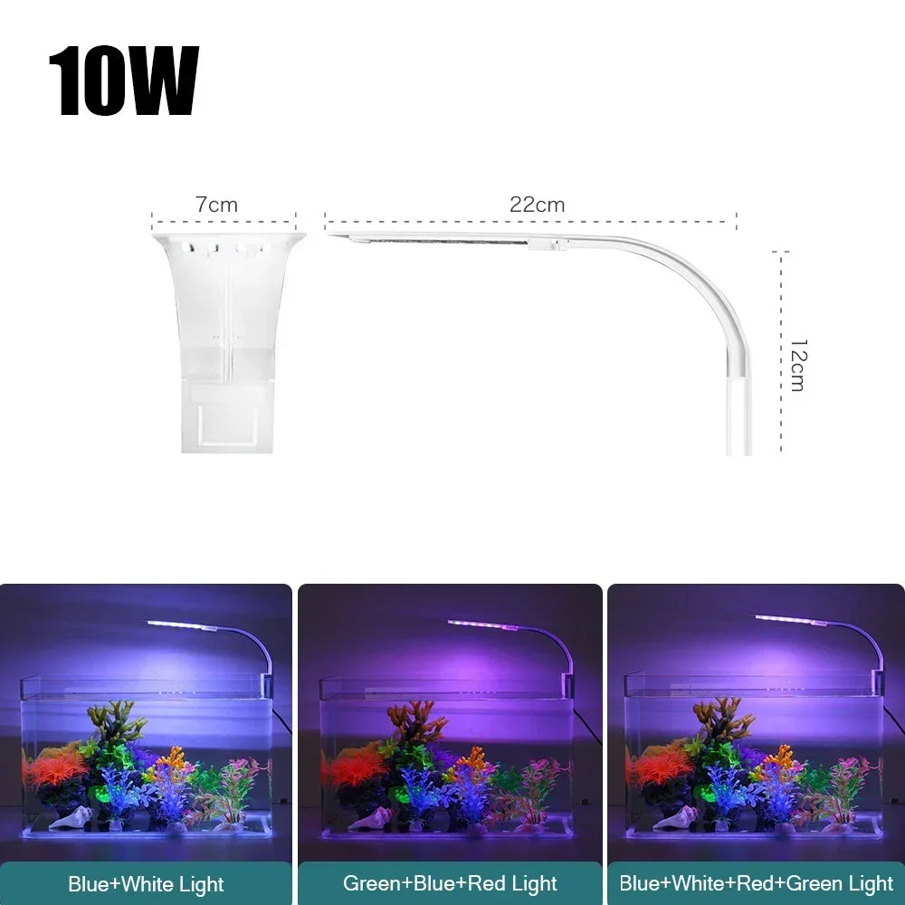 Super Slim LED Aquarium Clip On Light For Plants 5W 10W 15W
