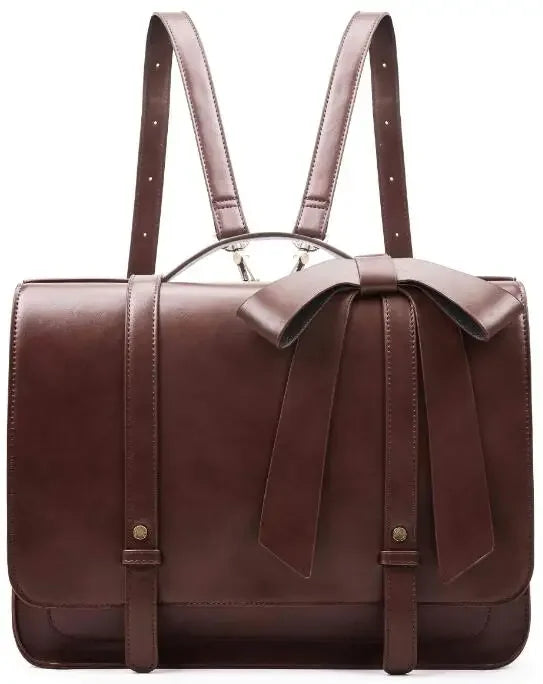 PU Leather 14 Inch Laptop Bag for Women Courier Shoulder Satchel Square Bag for College Travel