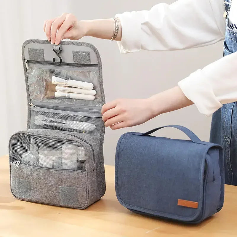 Waterproof Hanging Roll Up Toiletry Kit Travel Organizer Foldable Large Capacity Cosmetic Bag