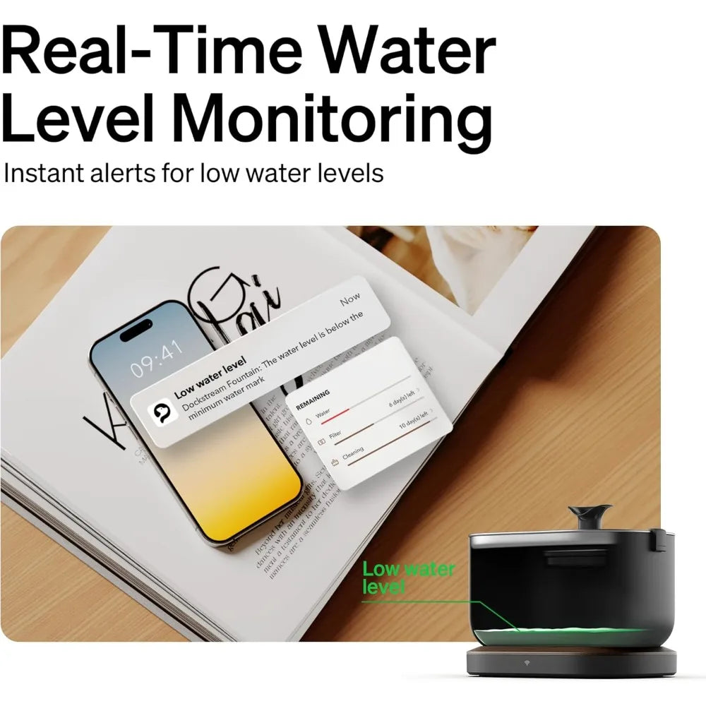 Smart Cat Water Fountain With App Control WiFi Tray