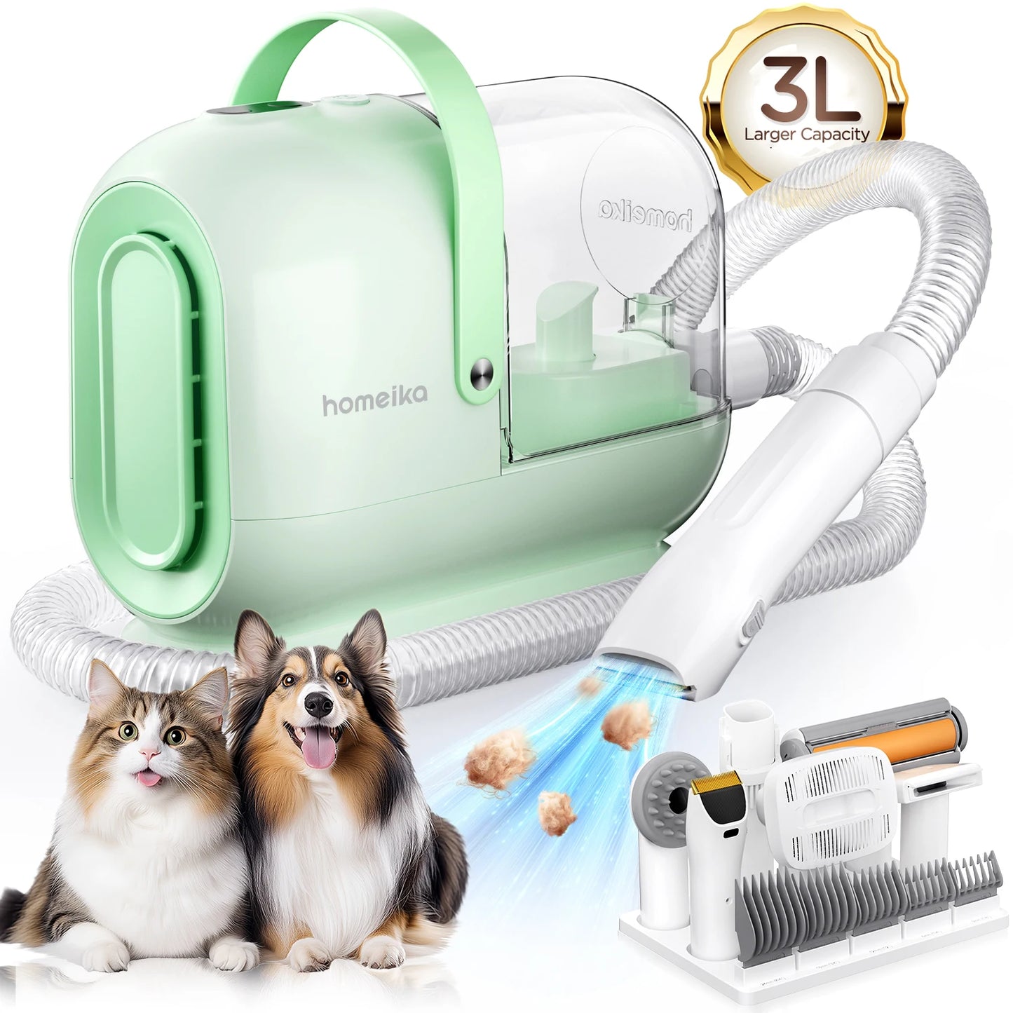 Homeika Dog Grooming Kit 3L Vacuum With 99 Pet Hair Suction