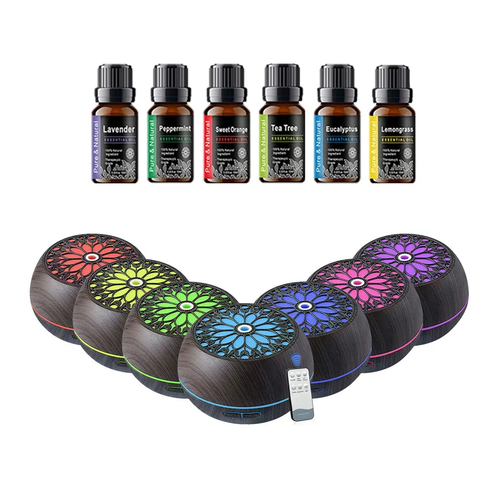 550ml Diffuser and Humidifier with 7 Light Colors and Remote