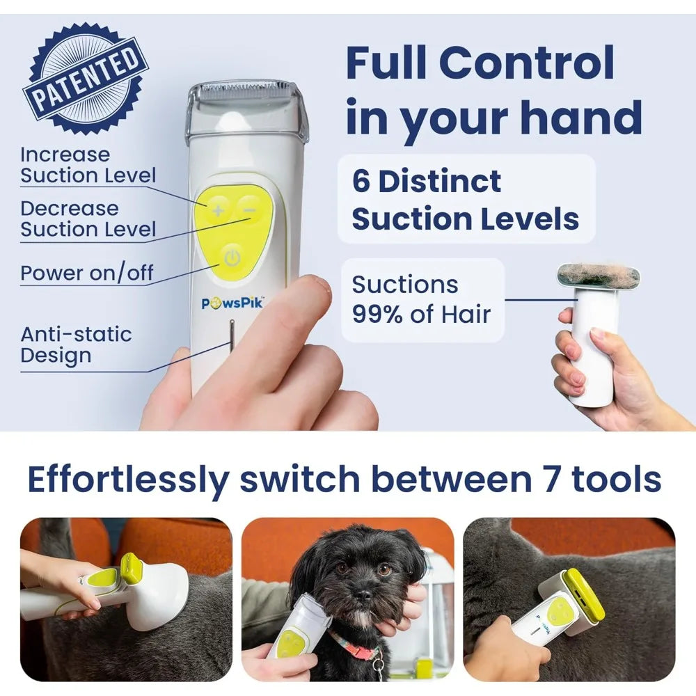 Dog Grooming Vacuum Kit Dogs And Cats 7 Tools Deshedding