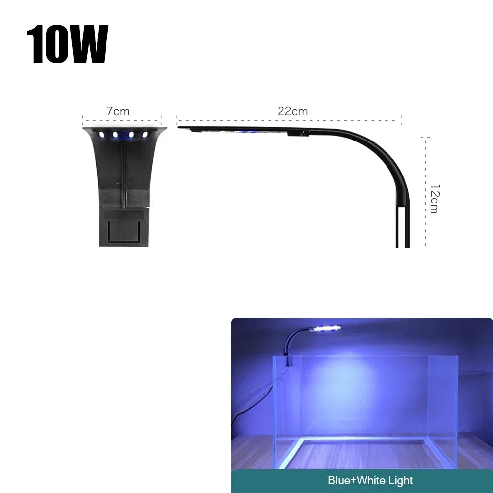 Super Slim LED Aquarium Clip On Light For Plants 5W 10W 15W