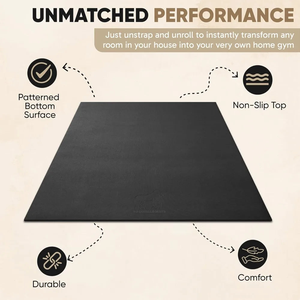 Premium Gorilla Mats Large Exercise Mat 7 Foot By 5 Foot