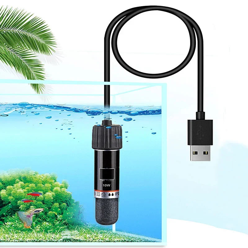 USB Mini Aquarium Heater 26C Constant Temperature 10W