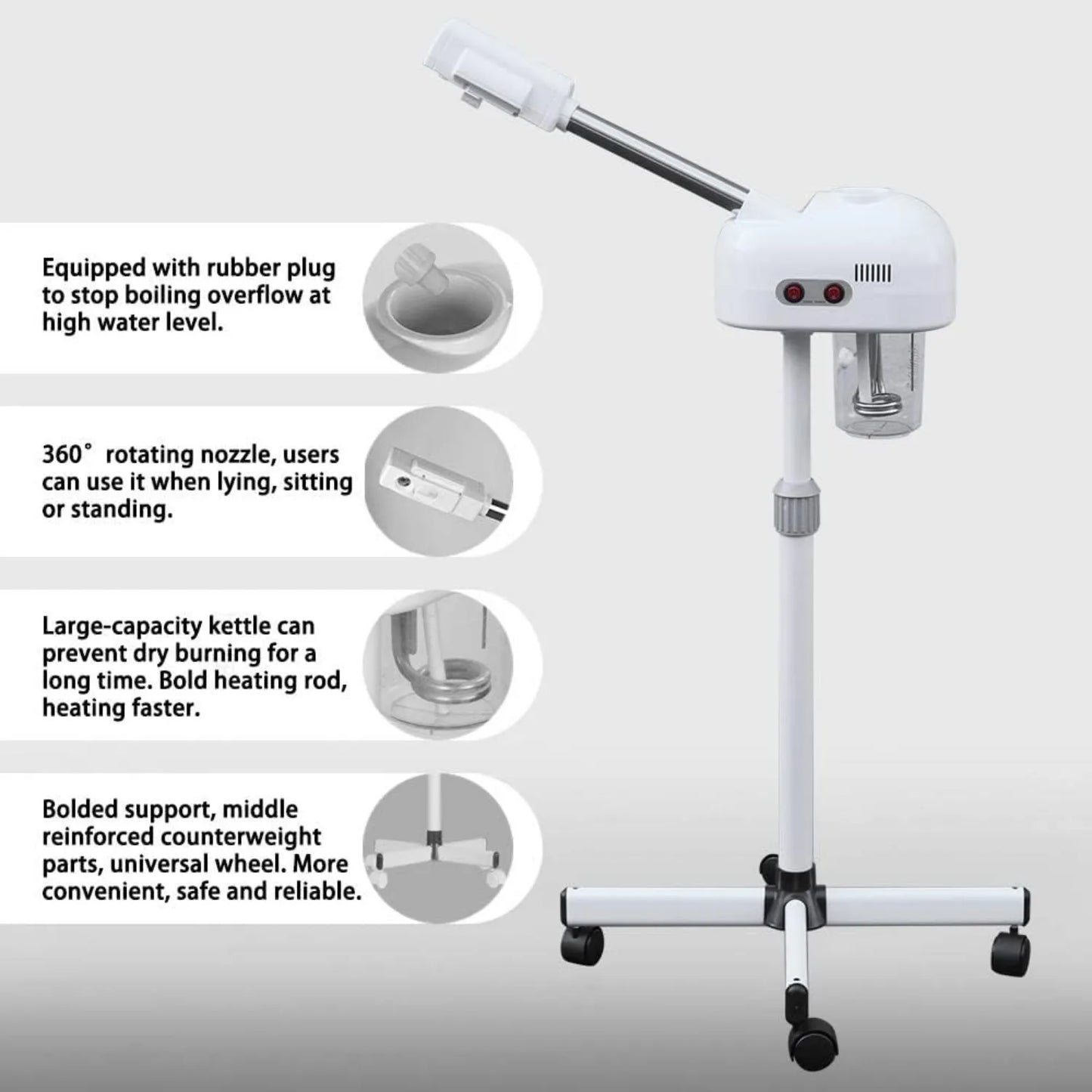 Professional Facial Steamer 360 Degree Rotating Nozzle