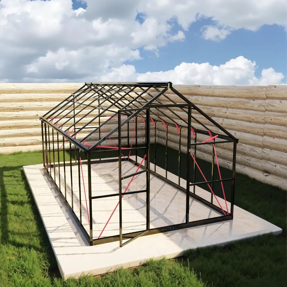 Outdoor Polycarbonate Walk In Greenhouse Aluminum Frame