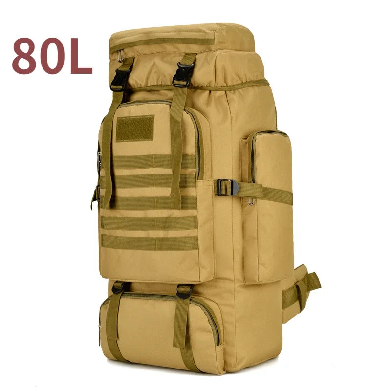 80L To 100L Mountaineering Backpack Climbing Bag Tactical Large Outdoor Hiking Camping Travel