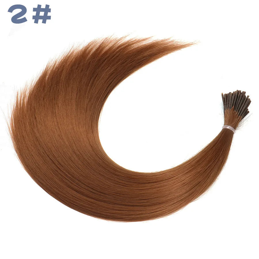 Synthetic I Tip Colored Feather Hair Extensions 10 to 50 Strands Pack Solid Color High Temperature Fiber Wig Accessories