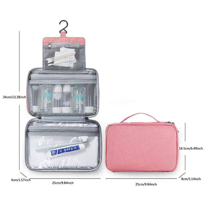 Travel Hanging Toiletry Bag Waterproof Cosmetic Storage Wet Dry Separated Organizer For Bathroom And Travel