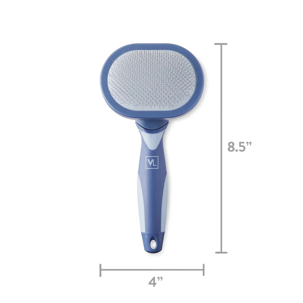 Pet Slicker Brush With Built In Cleaning Comb Ergonomic