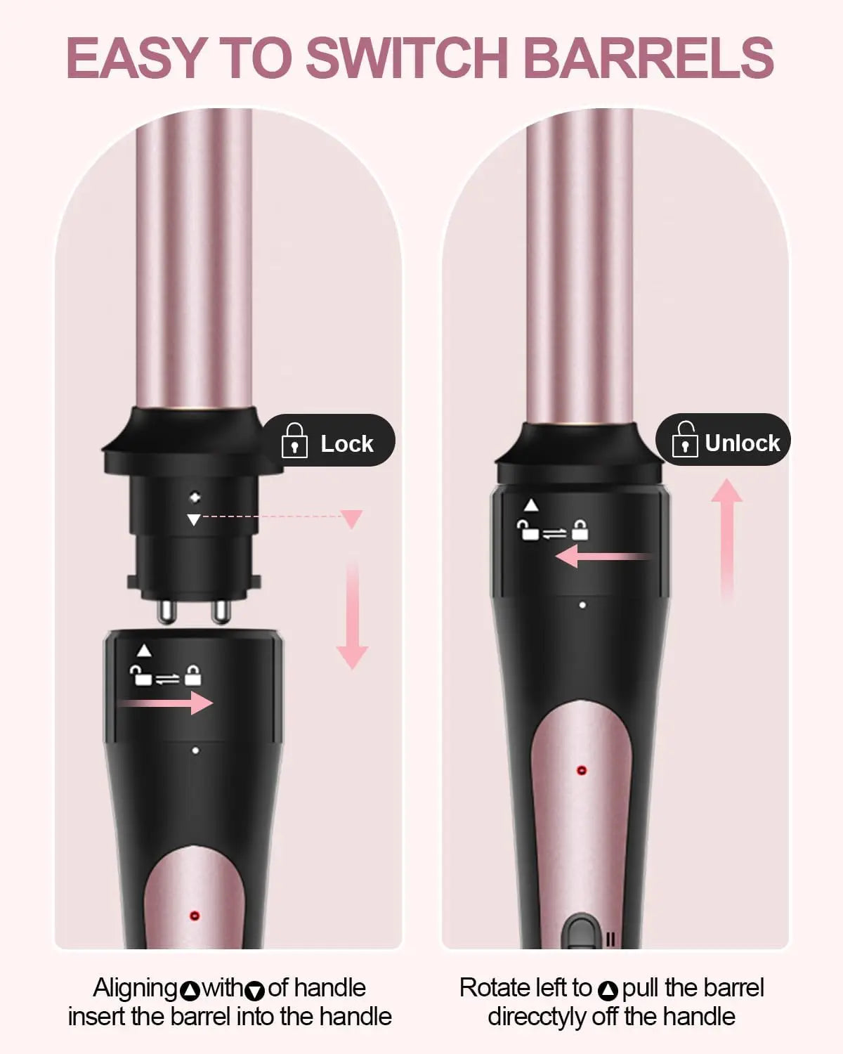 6 In 1 Curling Iron Set With Thermal Brush And Bubble Wand