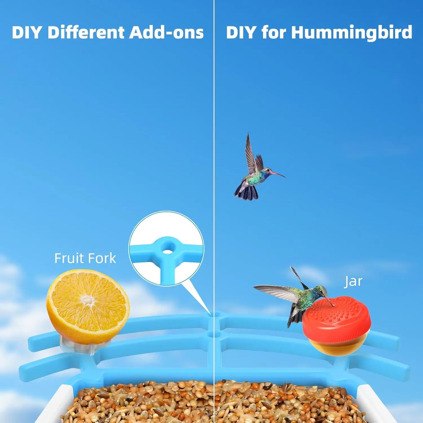 NPET Bird Feeder With Camera Solar Powered Night Vision 4MP