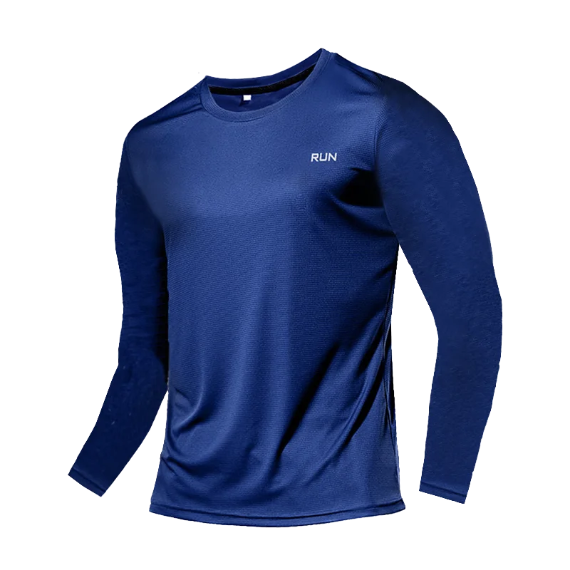 Mens Quick Dry Breathable Long Sleeve Sports T Shirt Gym
