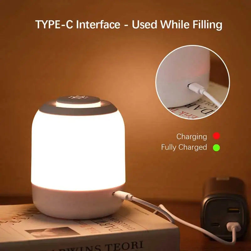 Touch Night Lights USB Rechargeable Wireless LED Bedside Table Lamp For Kids Bedroom Study