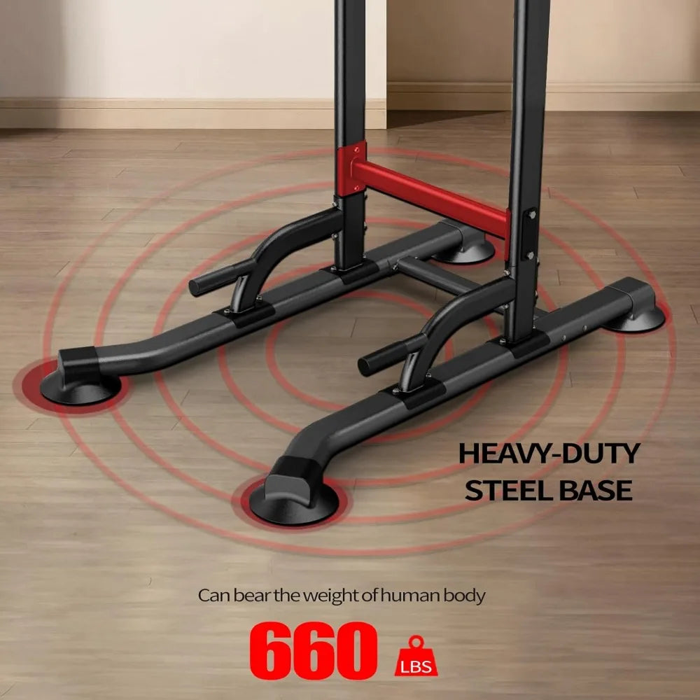 Power Tower Adjustable Height Pull Up And Dip Station
