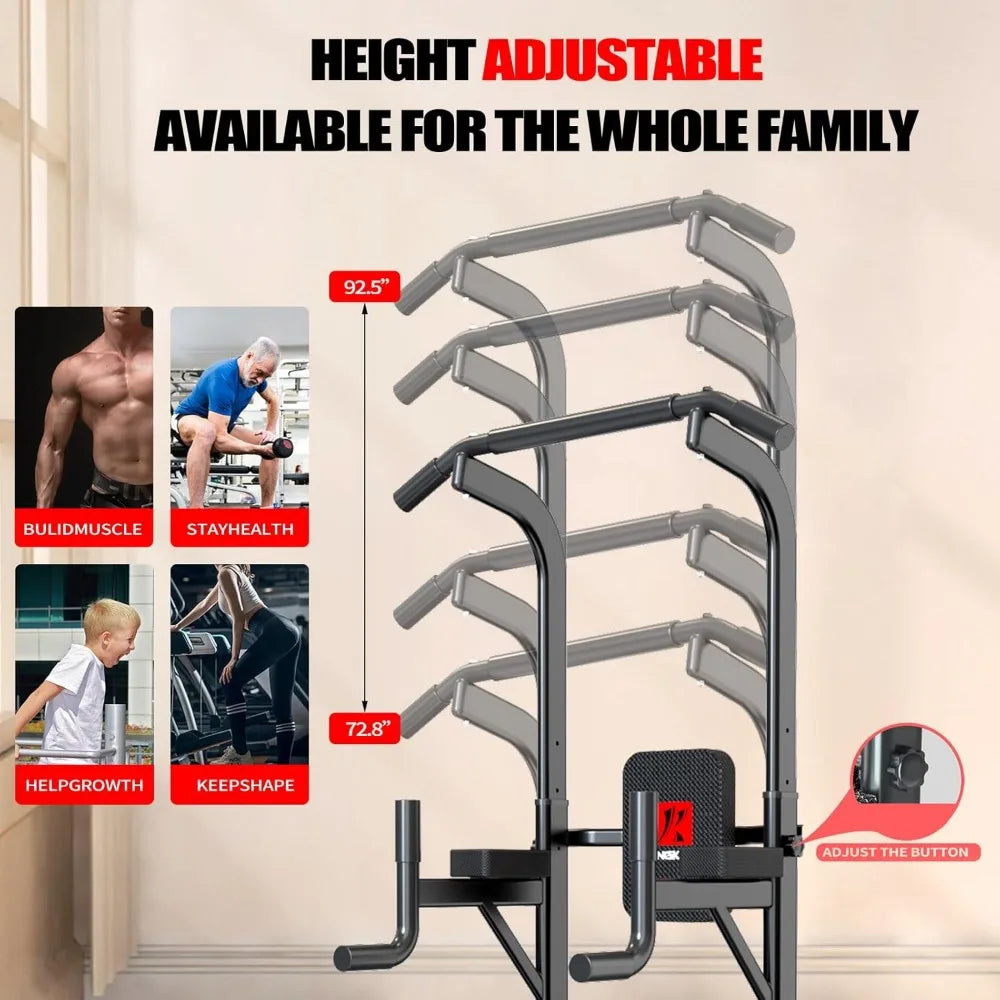 Power Tower Adjustable Height Pull Up And Dip Station