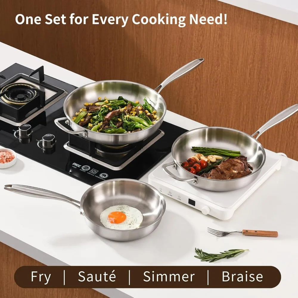 Stainless Steel Tri Ply Cookware Set Induction Nonstick