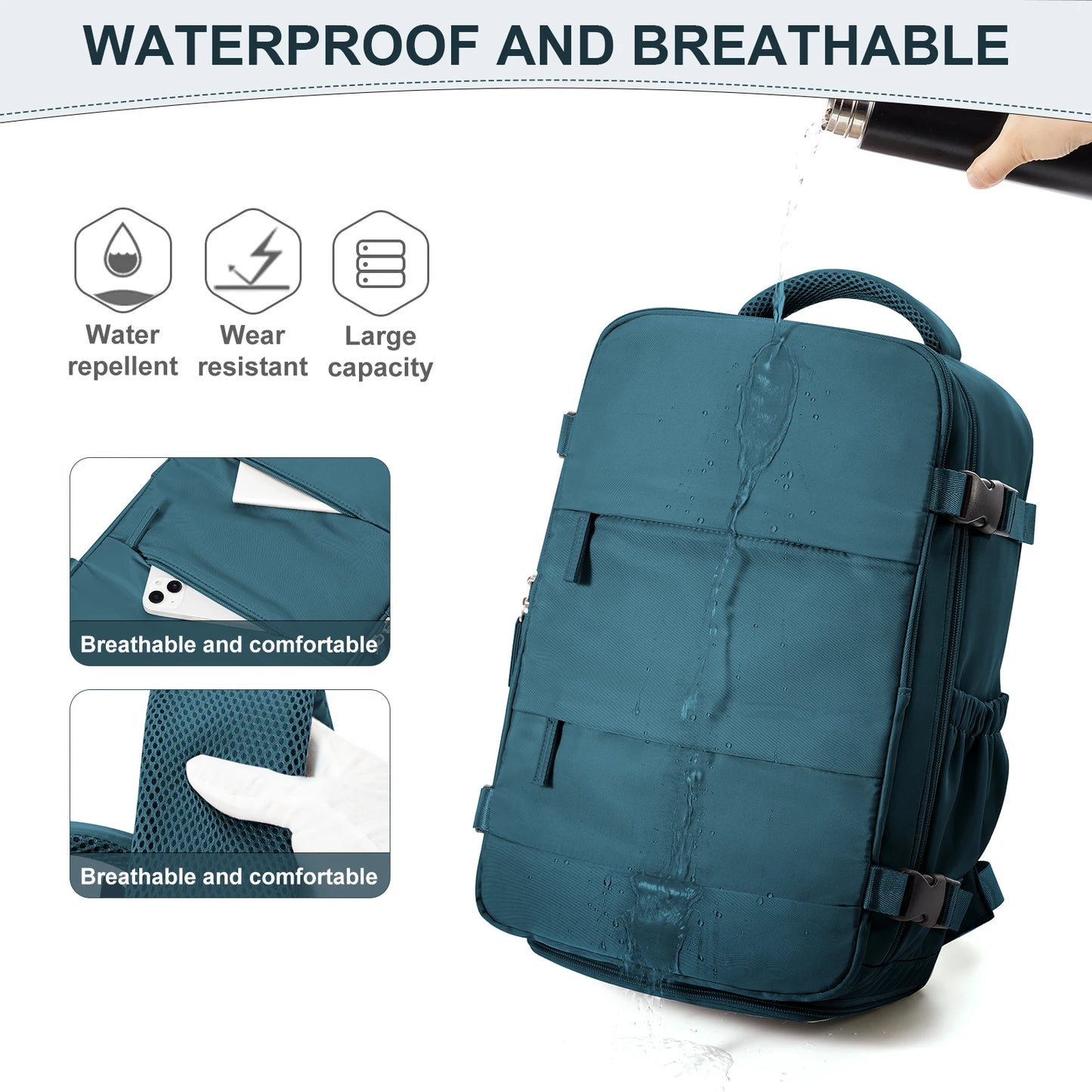 Unisex Ryanair Hand Luggage Backpack 40x20x25 Cm Waterproof Carry On Business Laptop Bag For Travel And College