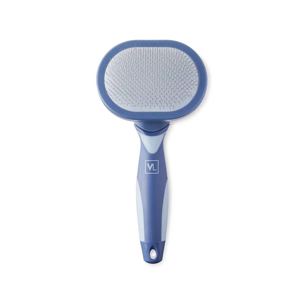 Pet Slicker Brush With Built In Cleaning Comb Ergonomic