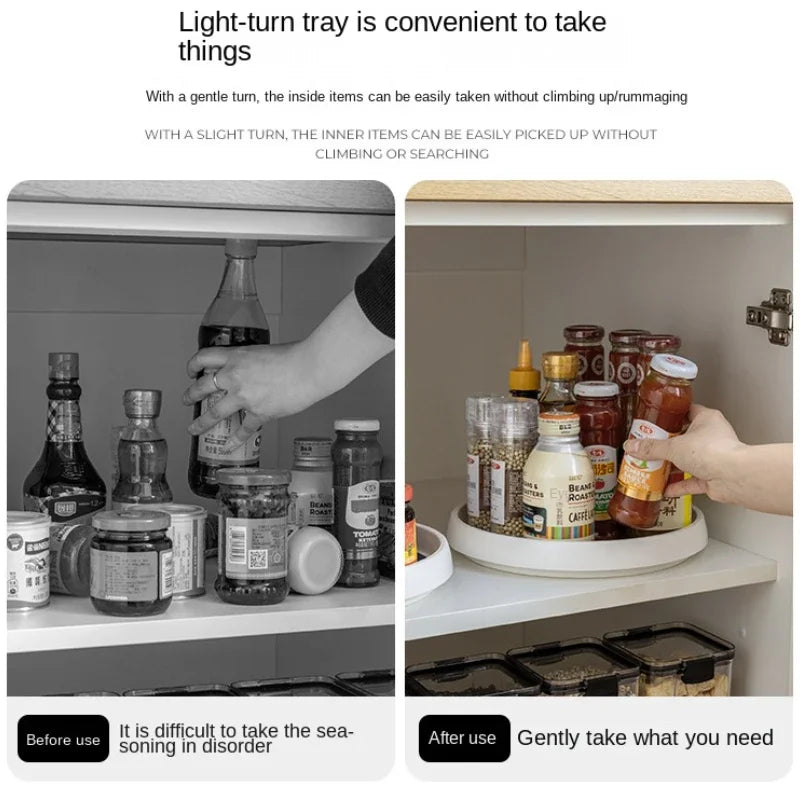 360 Rotating Condiment Storage Rack Anti Slip Kitchen Tray