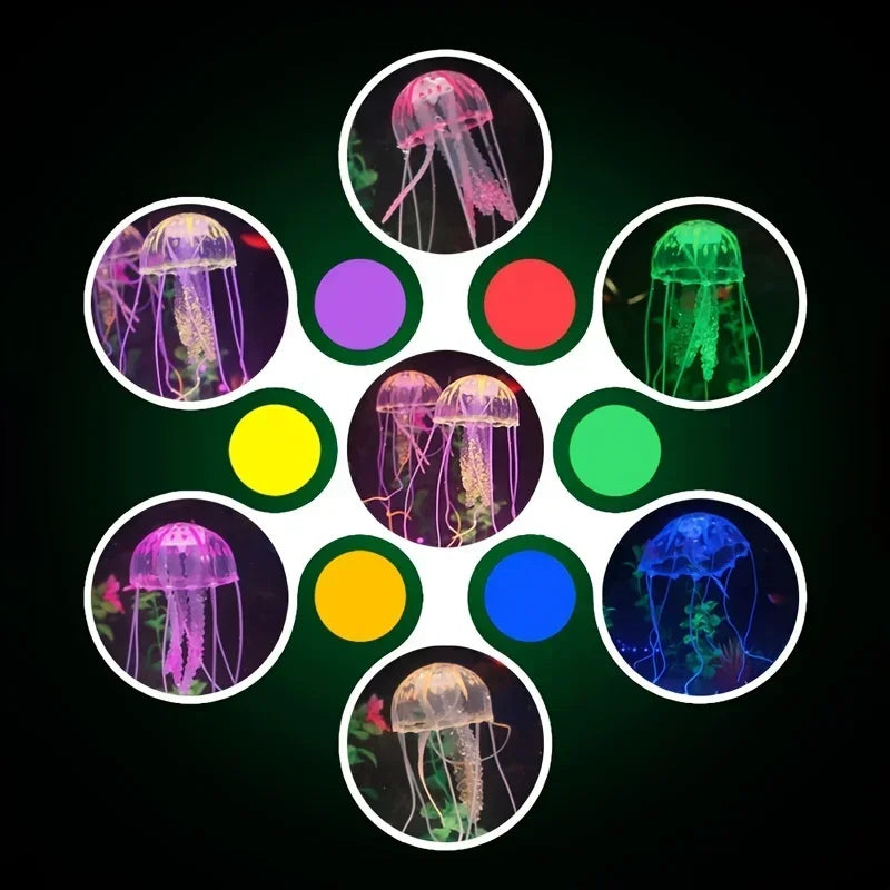Artificial Swim Glow Jellyfish For Fish Tank Luminous Aquarium Underwater Decoration That Moves With Water Current