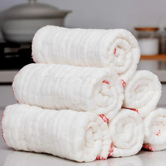 Pure Cotton Kitchen Dishcloth Reusable Water Absorbing Cloth
