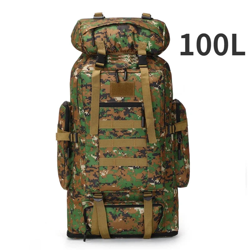 80L To 100L Mountaineering Backpack Climbing Bag Tactical Large Outdoor Hiking Camping Travel