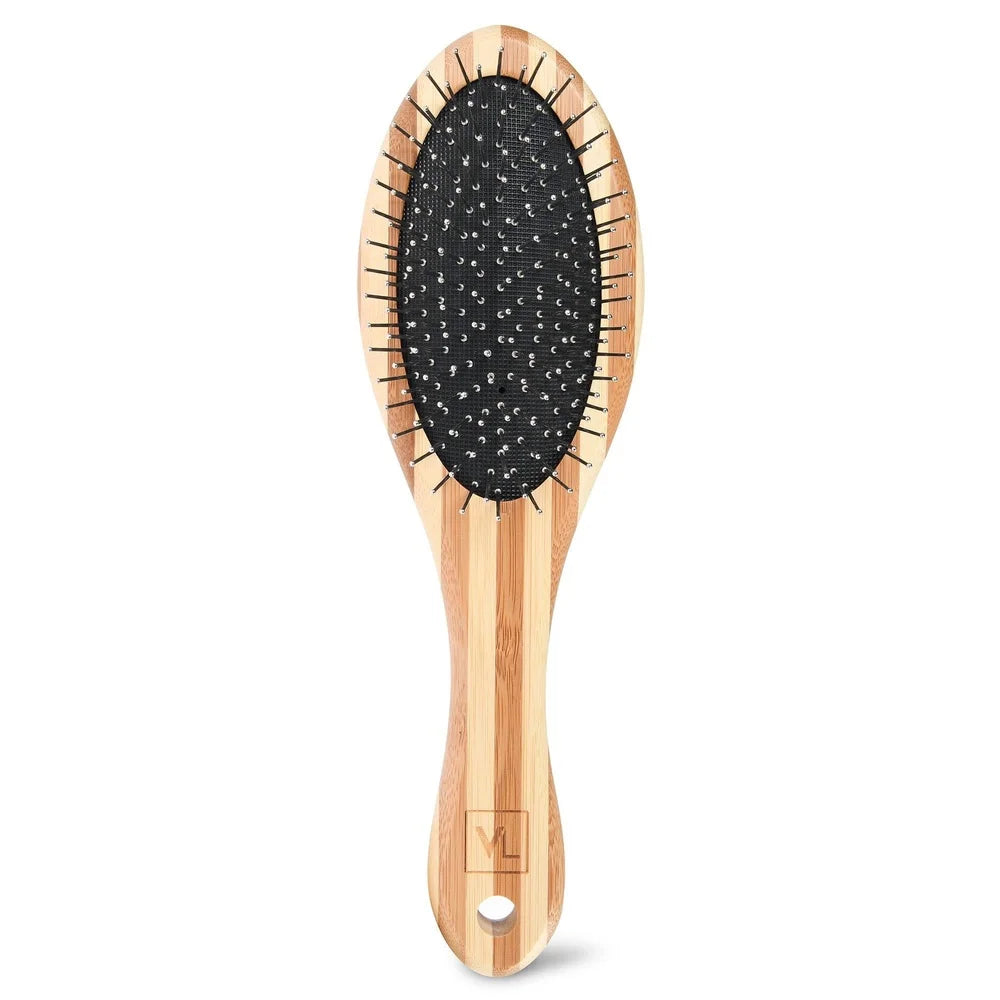 Bamboo Dual Sided Dog Grooming Brush Pin And Bristle