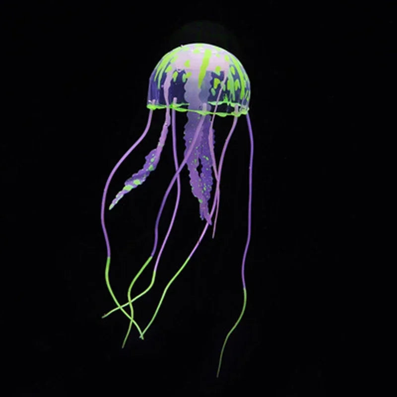 Artificial Swim Glow Jellyfish For Fish Tank Luminous Aquarium Underwater Decoration That Moves With Water Current
