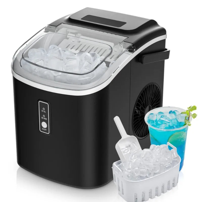 EUHOMY Countertop Ice Maker 26 Lbs Bullet Ice Self Cleaning