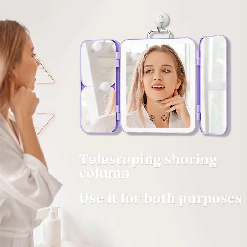 SEJOY Tri Fold LED Makeup Mirror 1X 3X 7X Magnification