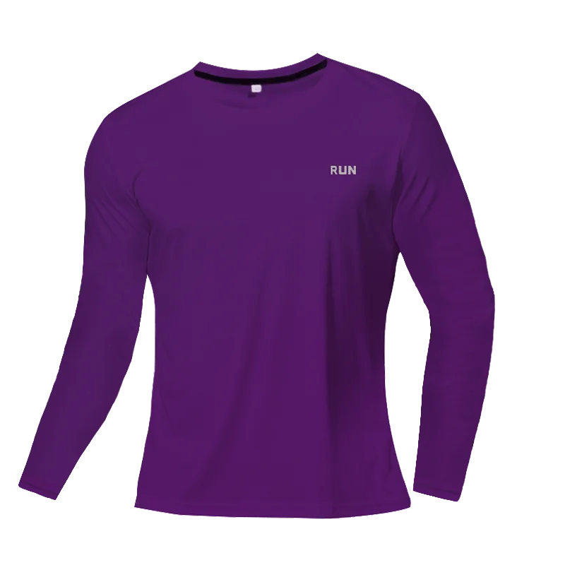 Mens Quick Dry Breathable Long Sleeve Sports T Shirt Gym