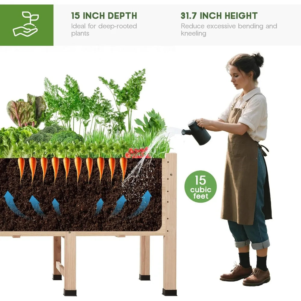 Raised Garden Bed 8x2 Ft With Legs And Drainage Holes