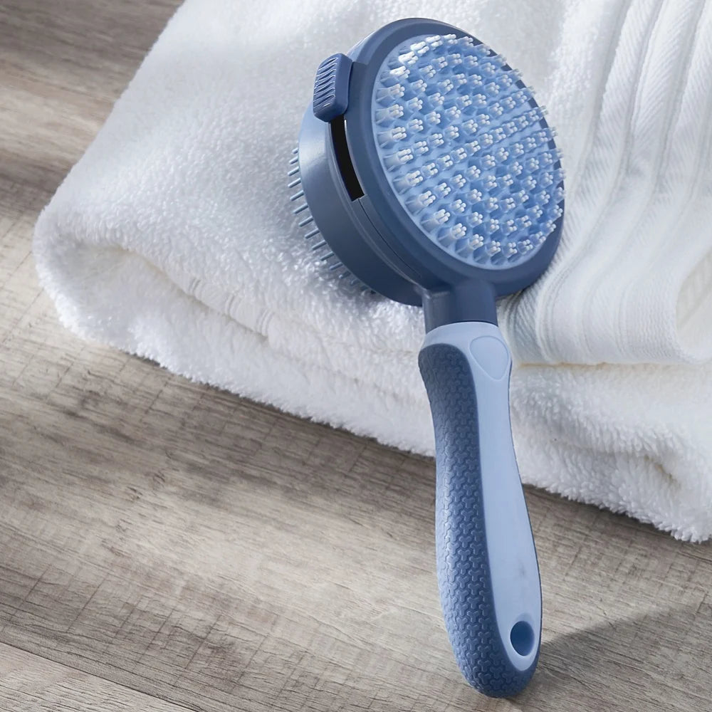 Dog Retractable Pin Brush Dual Sided Self Clean Ergonomic