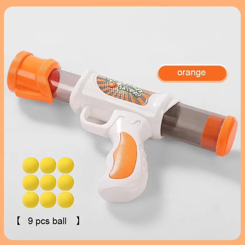 Launch Training Cat Toys Interactive Shooter Gun Teaser Plush Ball Cats Creative Games Stretch Pompoms Gato Supplies