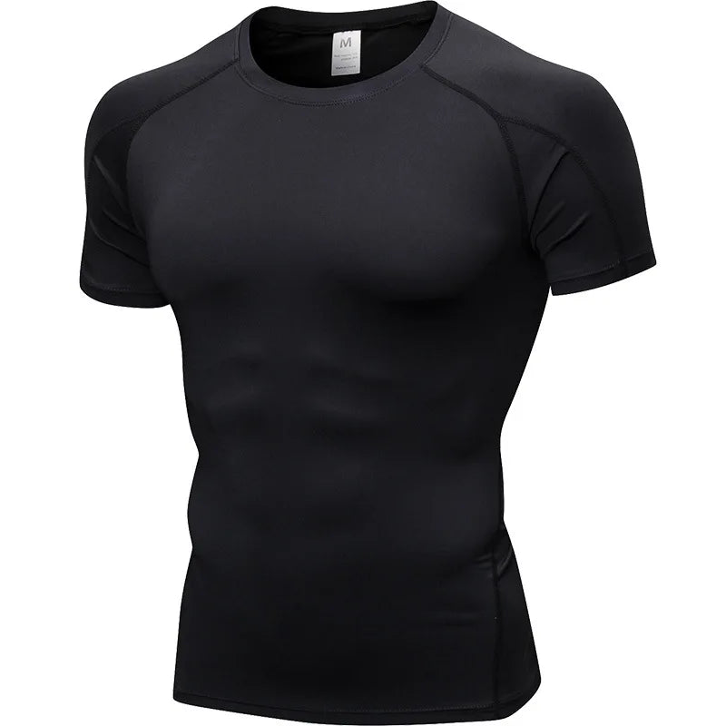 Elastic Mens Quick Dry Sport Running Shirt Fitness Top
