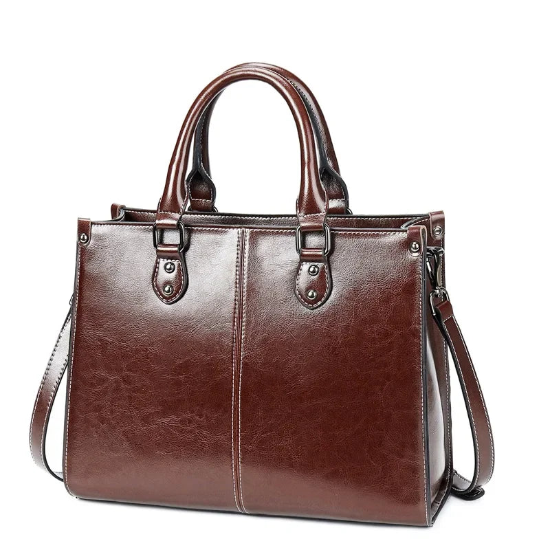 Women Handbag Crossbody Shoulder Tote Bag Genuine Leather Cowhide Messenger Top Handle Fashion Office Bag
