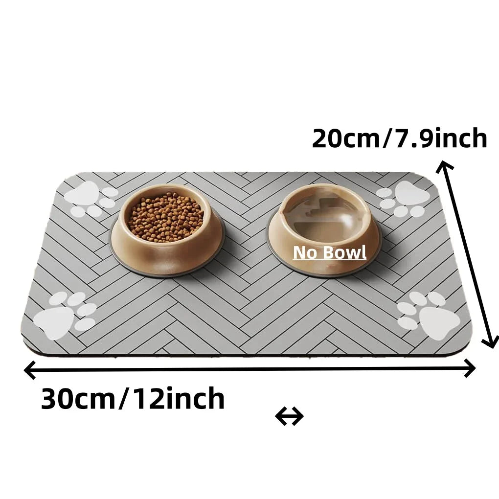 Pet Feeding Mat Absorbent Placemat With Waterproof Backing