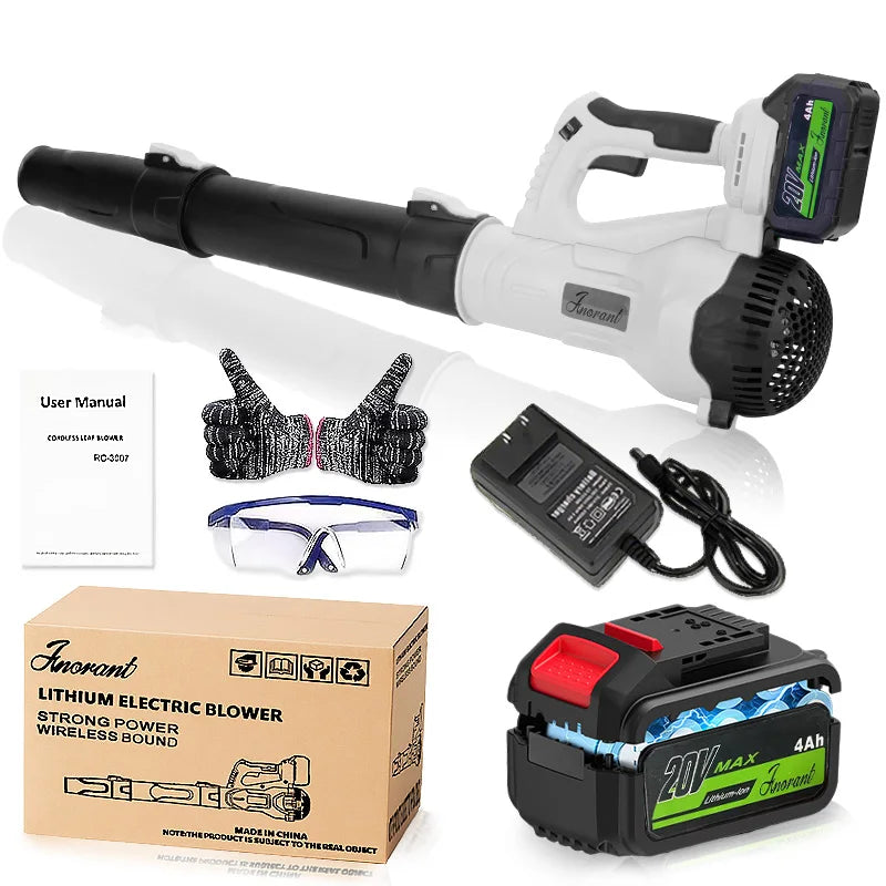 Ultra High Power Cordless Leaf Blower with Battery for Garden Cleaning Leaves Dust Removal and Snow Removal
