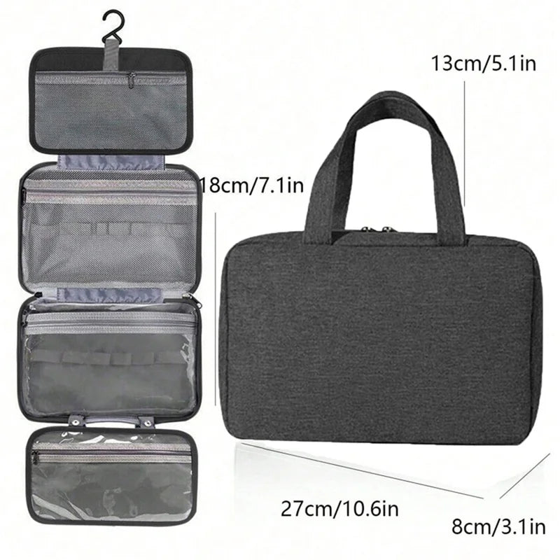 Travel Hanging Toiletry Bag Waterproof Cosmetic Storage Wet Dry Separated Organizer For Bathroom And Travel